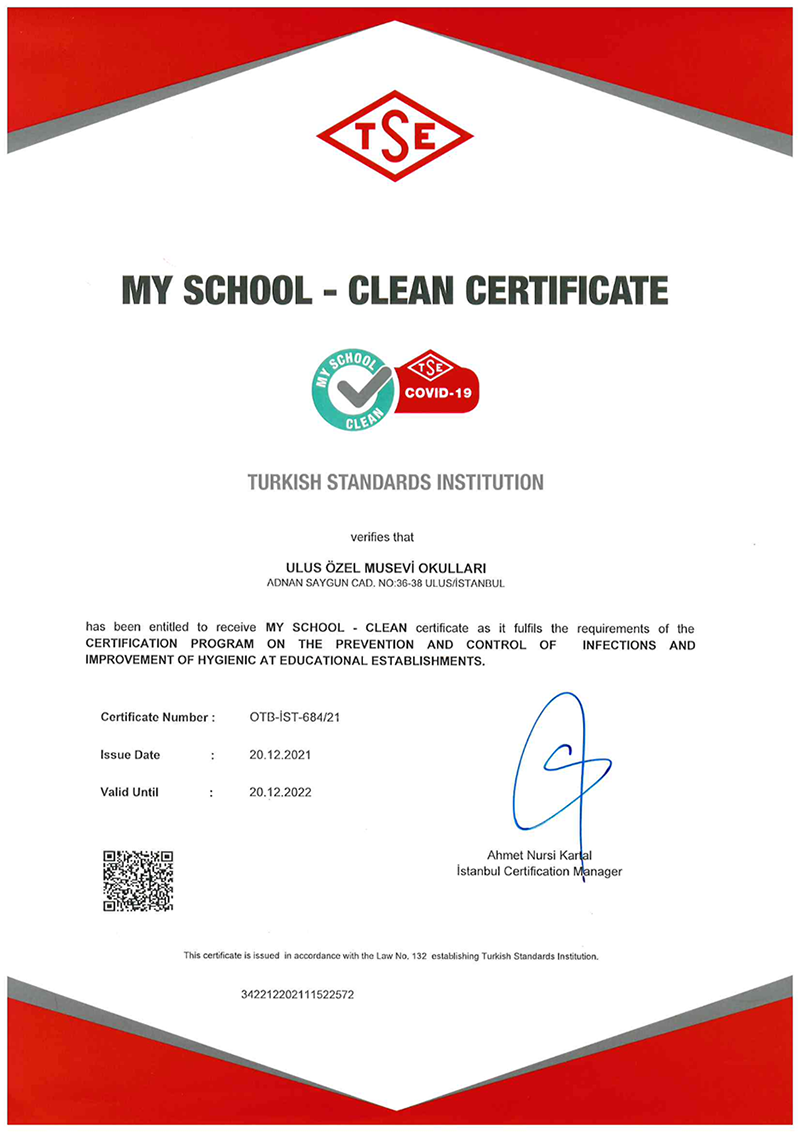 TSE Clean School Certificate